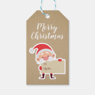 Märkrn för Cute-jultomten Presentetikett