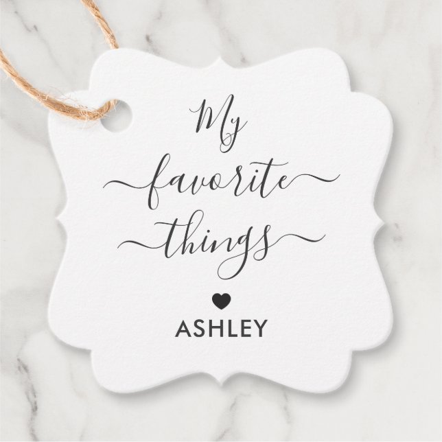 Märkrn för favoriter och Roligt i Sak Gift Gåvor Etiketter (Framsida)