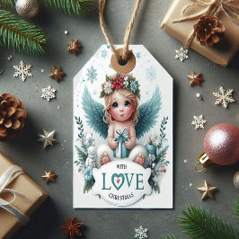 Märkrn  för julgranen Angel baby Gift Presentetikett