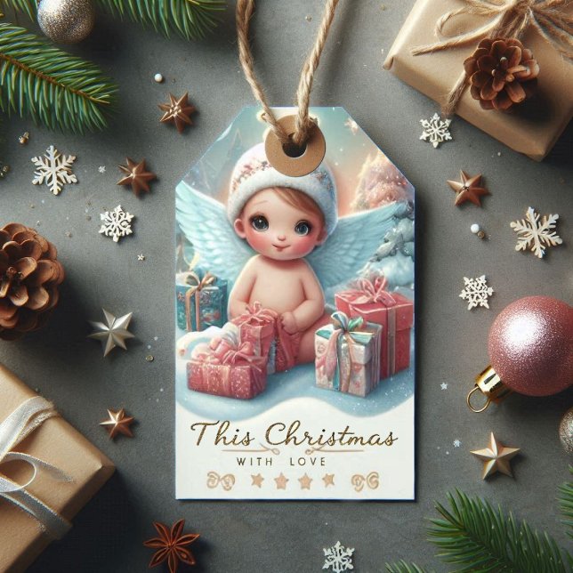Märkrn  för julgranen Angel Baby Gift Presentetikett (Skapare uppladdad)