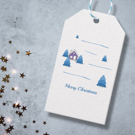 Märkrn för jultomte i landskapet Gift Presentetikett