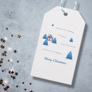 Märkrn för jultomte i landskapet Gift Presentetikett