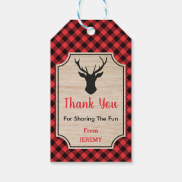 Märkrn för Tack Gift för Födelsedagsfesten Lumberj Presentetikett