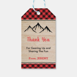 Märkrn för Tack Gift för Födelsedagsfesten Lumberj Presentetikett