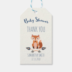 Märkrn Fox and Arrows Baby Shower Gift Presentetikett