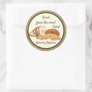 Märkrn Fresh Baked Bads Gift Runt Klistermärke