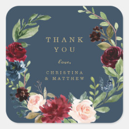 Märkrn Geometric Fall Elegance Tack Sticker Fyrkantigt Klistermärke