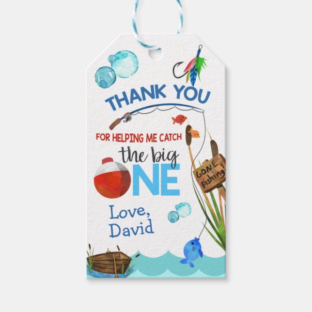 Märkrn Gift Big One, Tack Birthday Presentetikett (Framsidan)