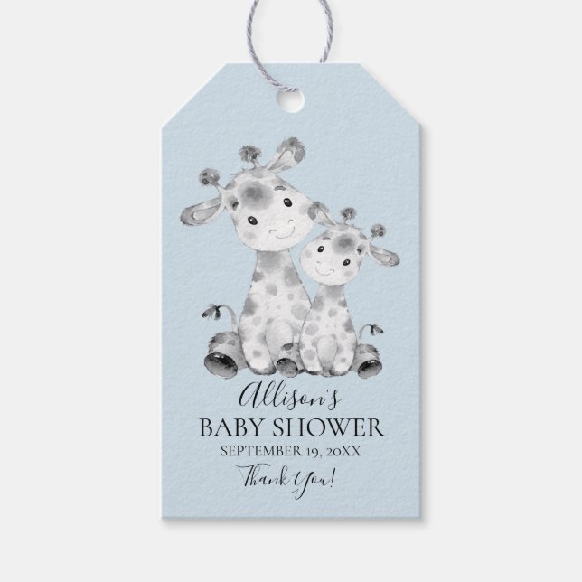 Märkrn Giraffe Baby Shower Favor Gift Presentetikett (Framsidan)
