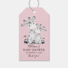 Märkrn Giraffe Girls Baby Shower Favor Gift Presentetikett