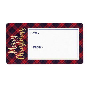 Märkrn god jul Navy & Red Pput Sticker Gift Fraktsedel