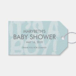 Märkrn Graffiti Blue Baby Shower Favor Gift Presentetikett