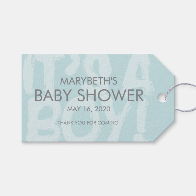 Märkrn Graffiti Blue Baby Shower Favor Gift Presentetikett (Framsidan (Horisontell))