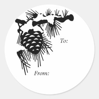 Märkrn Gräs Cone-julgåva Runt Klistermärke