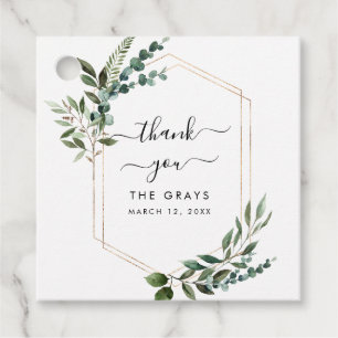 Märkrn Greenery Wedding Favor Gåvor Etiketter