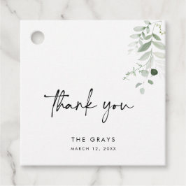 Märkrn Greenery Wedding Favor Gåvor Etiketter