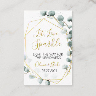 Märkrn Grey & Guld Eucalyptus Sparkler Visitkort