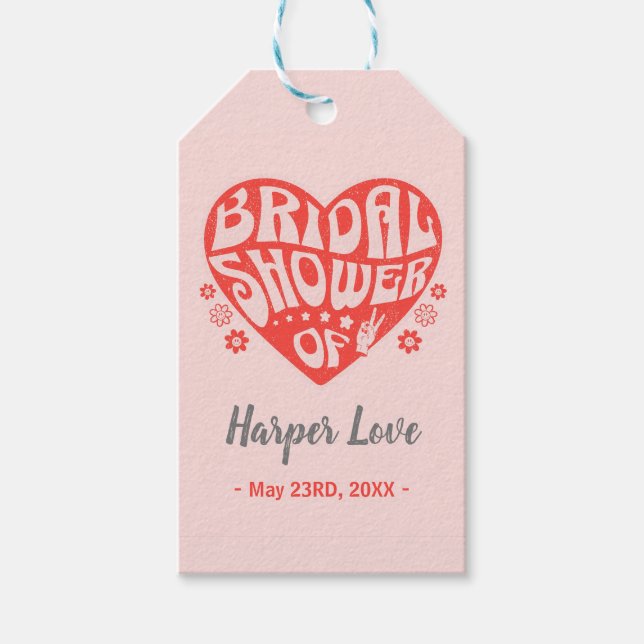 Märkrn Groovy Retro Möhippa Gift Presentetikett (Framsidan)