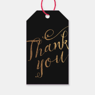Märkrn Guld Black Swirl Tack Wedding Favor Gift Presentetikett