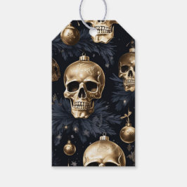 Märkrn Guld Skull Gift Presentetikett