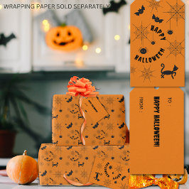 Märkrn Halloween Black och Orange Gift Presentetikett