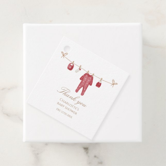 Märkrn helgdag Pojke Shower Square Gåvor Etiketter (På plats)