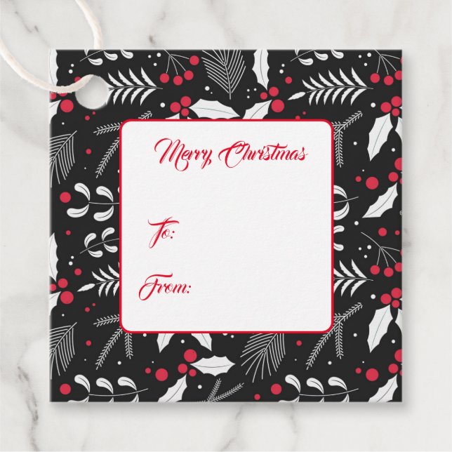 Märkrn Julgåva Gåvor Etiketter (Framsida)