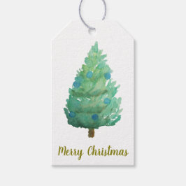 Märkrn julgran Watercolor Gift Presentetikett