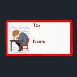 Märkrn julklapp i brev fraktsedel<br><div class="desc">märkre för julklapp i vintagen brev</div>