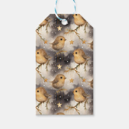 Märkrn julstjärnor och Robins Gift Presentetikett