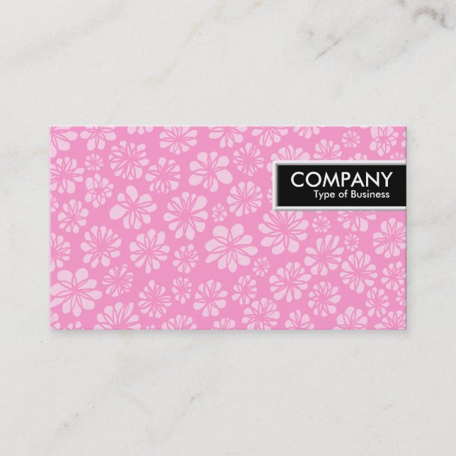 MÄRKRN KANT - ROSA BLOMMIGT VISITKORT (Framsida)