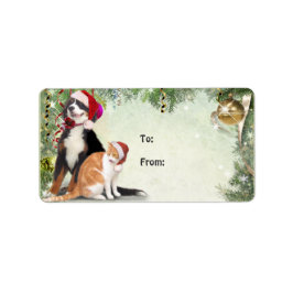 Märkrn Katt och Hund Gift Adressetikett