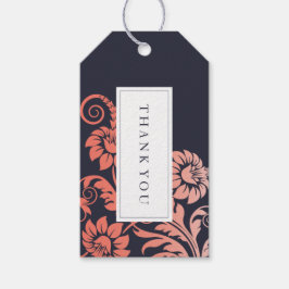 Märkrn Koral och Blue Wedding Favor Gift Hopp Presentetikett