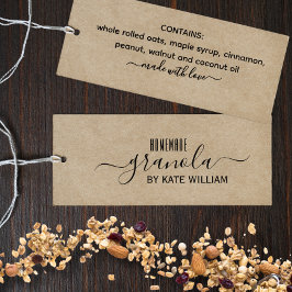 Märkrn Kraft Homemade Granola Label Litet Visitkort