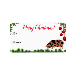 Märkrn KuneKune Gris Farm jul Gift- Adressetikett
