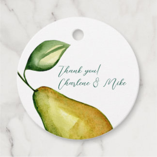 Märkrn land Pear Wedding Favor Gåvor Etiketter