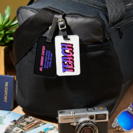 Märkrn Lärare Tecknad Stil Personlig Luggage Bag Bagagebricka