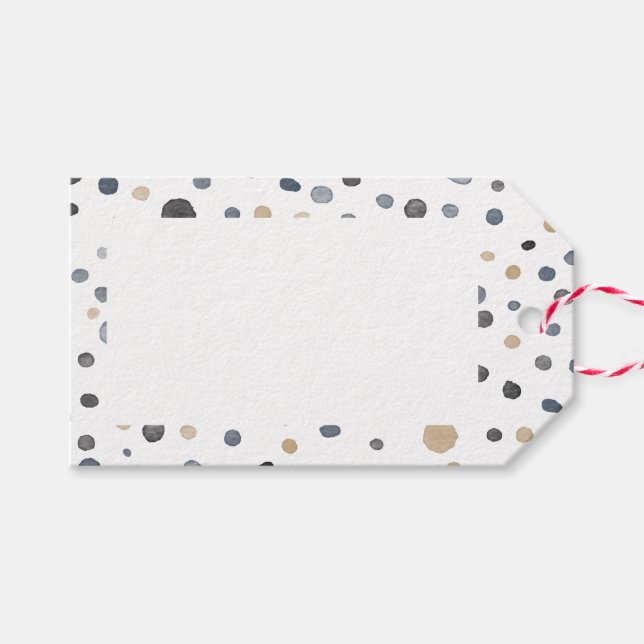Märkrn Lars Confetti Watercolor Dots Gift Presentetikett (Framsidan (Horizontal))