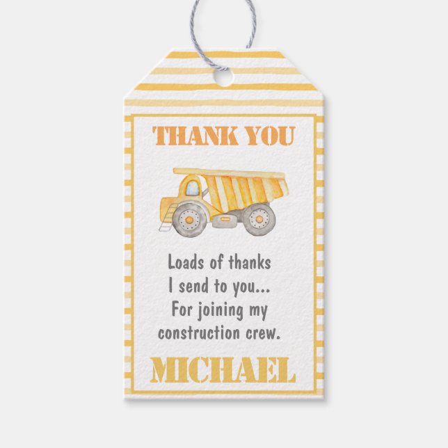 Märkrn Lastbil Party Presentetikett (Framsidan)