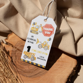 Märkrn Lastbilar Födelsedagsfest Tack Presentetikett