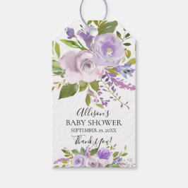 Märkrn Lavender Blommigt Baby Shower Favor Gift Presentetikett