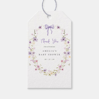Märkrn Lavender WildblomBaby Shower Favor Bag Gift Presentetikett