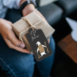 Märkrn Let-it-Snö Black-julgåva Presentetikett