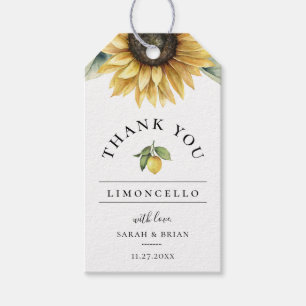 Märkrn Limoncello Solros Favor Tack Gift Presentetikett
