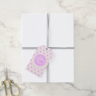 Märkrn Ljus Rosa Polka dots Pinkish White Gift Presentetikett