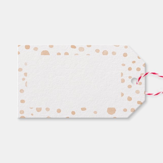 Märkrn Melon Confetti Watercolor Dots Gift Presentetikett (Framsidan (Horizontal))