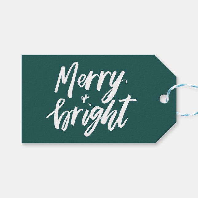 Märkrn Merry & Bright Gift Presentetikett (Framsidan (Horisontell))