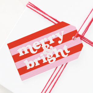Märkrn Merry & Bright Retro-julgåva Presentetikett