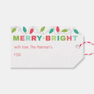 Märkrn Merry och Bright Helgdag Gift Presentetikett