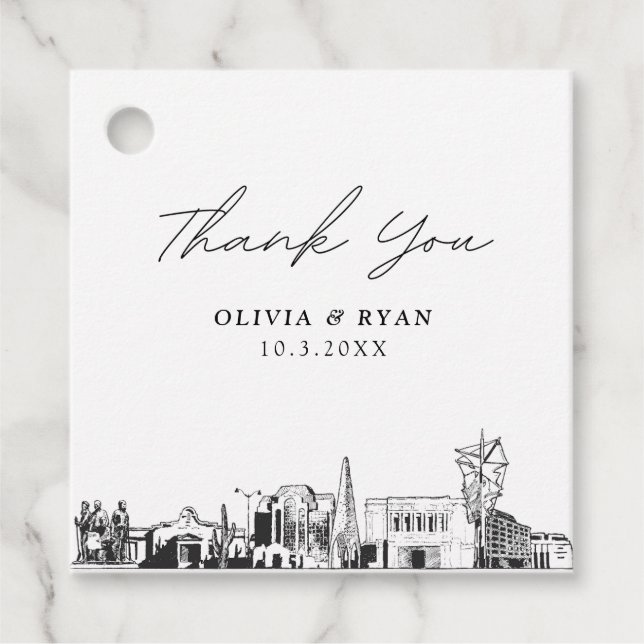 Märkrn Mesa Arizona Landmarks Wedding Favor Gåvor Etiketter (Framsida)
